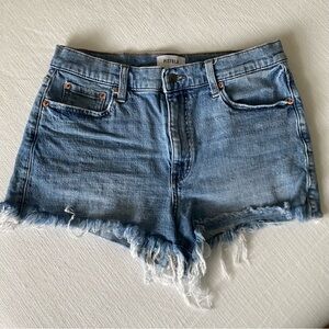 Pistola Denim Cutoff Shorts Distressed Raw Hem Medium Wash